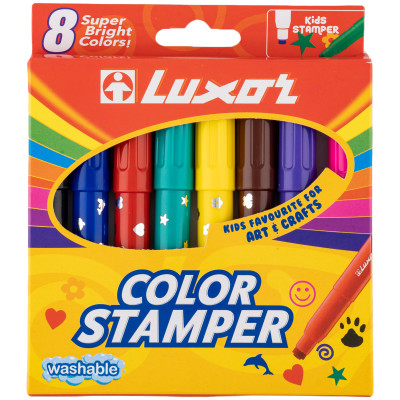 Фломастеры-штампы Luxor Color Stamper смываемые, 8 цветов
