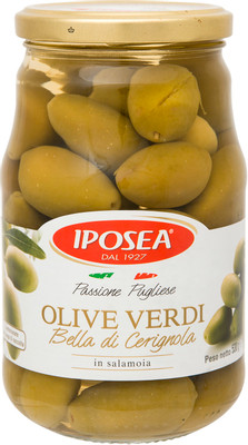 Оливки Iposea Bella di Cerignola с косточкой, 310г