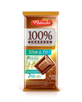 Шоколад молочный Победа Вкуса Чаржед слим энд фит без сахара, 100г