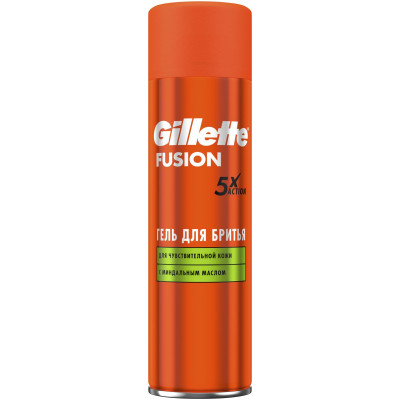 Гель для бритья Gillette Fusion5 Ultra Sensitive для чувствительной кожи, 200мл