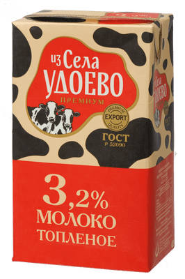 Молоко Из Села Удоево питьевое топлёное ультрапастеризованное 3.2%, 1л