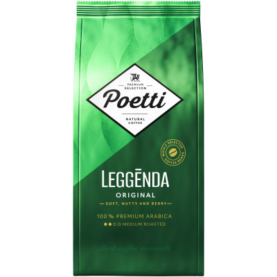 Кофе Poetti Leggenda Original натуральный жареный в зернах, 1000г