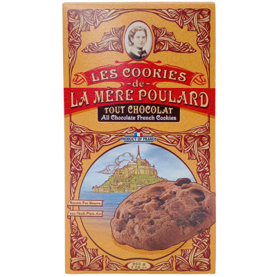 Печенье La Mere Poulard с какао и шоколадной крошкой, 200г