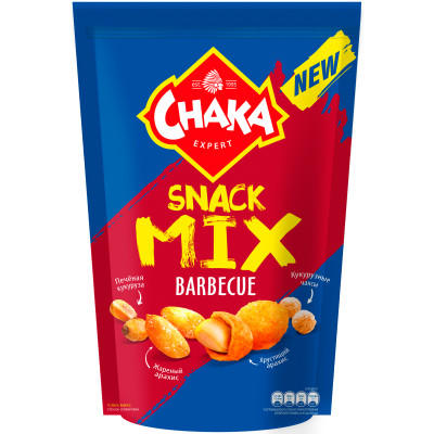Смесь Chaka Snack mix вкус барбекю арахис-зёрна кукурузы и продукт кукурузный, 150г