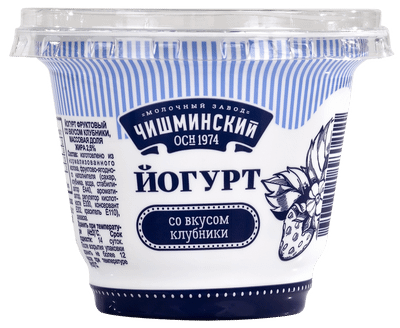 Йогурт фруктовый Чишминский Молочный Завод со вкусом клубники ГОСТ 2.5%, 200г