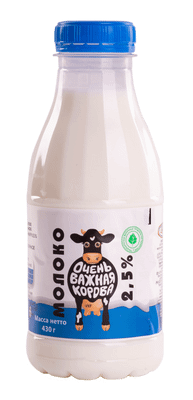 Молоко Очень Важная Корова питьевое пастеризованное 2.5%, 430мл