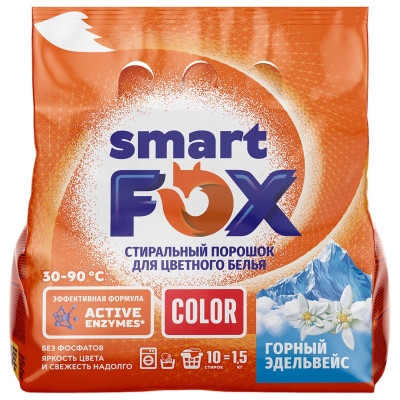 Порошок для стирки Smart Fox Color Горный эдельвейс, 1.5кг