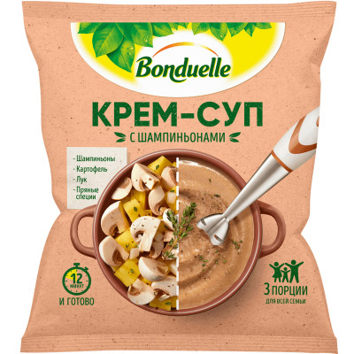 Смесь Bonduelle Крем-Суп с шампиньонами овощная замороженная, 350г