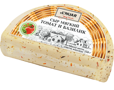 Сыр мягкий El'Nuar с томатом-базиликом 45%, 150г