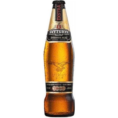 Пиво Svyturus Экстра лагер светлое 5.2%, 500мл