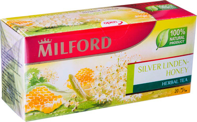 Чай Milford Серебристая липа и мёд травяной ароматизированный в пакетиках, 20х2г
