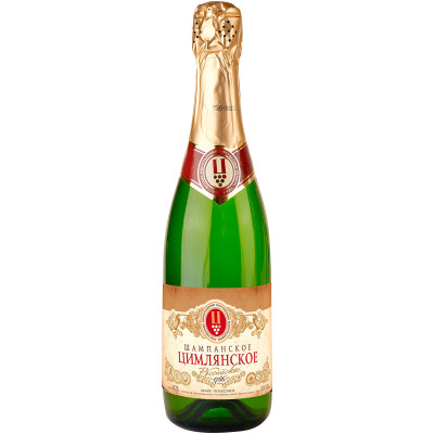 Шампанское Цимлянское белое полусухое 10.5-13%, 750мл