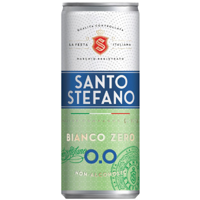 Вино безалкогольное Santo Stefano Bianco газированное, 250мл