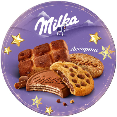 Набор Milka печенья вафли и бисквитные пирожные, 199г