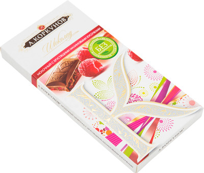 Шоколад молочный Коркунов с хрустящими малиновыми кусочками, 90г