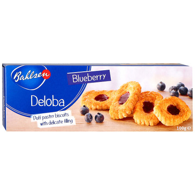 Печенье Bahlsen Deloba слоёное с черничным желе, 100г
