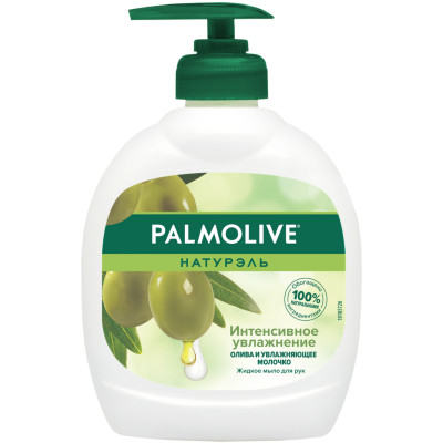 Жидкое мыло Palmolive для рук Интенсивное Увлажнение Олива и Увлажняющее молочко, 300мл