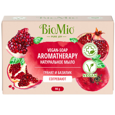 Мыло Biomio Bio-Soap Aromatherapy Гранат и эфирное масло базилика, 90г