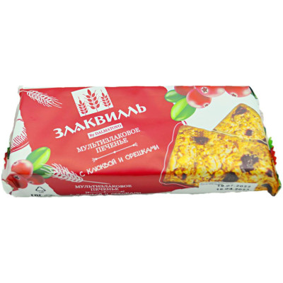 Печенье Dalmatovo Злаквилль сахарное мультизлаковое с клюквой, 160г