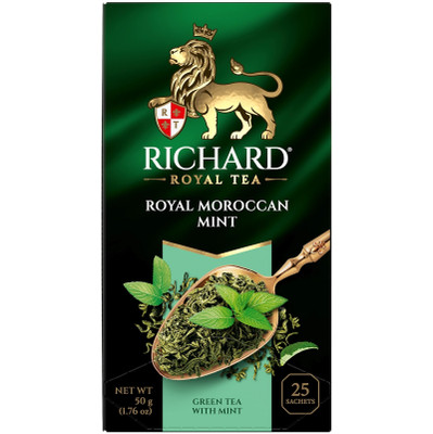 Чай Richard Роял Мороккан Минт зеленый байховый с мятой, 25х2г