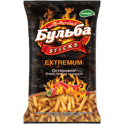 Соломка Бульба Sticks Extremum со вкусом тайского перца из цельного картофеля обжаренная, 75г