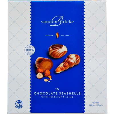 Конфеты VandenBulcke Морские ракушки шоколадные с начинкой пралине, 195г
