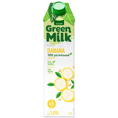 Напиток Green Milk Банан соевый, 1л