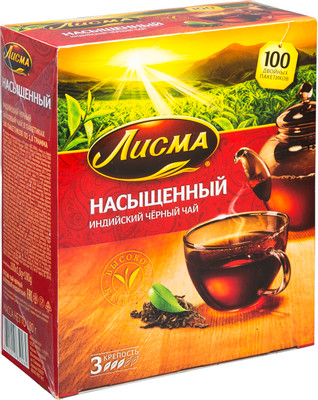 Чай Лисма Насыщенный чёрный в пакетиках, 100х1.8г