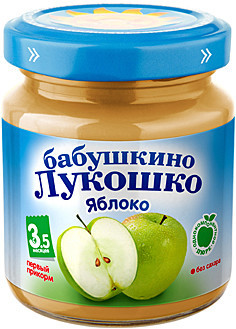 Пюре Бабушкино лукошко яблочное с 4 месяцев, 100г