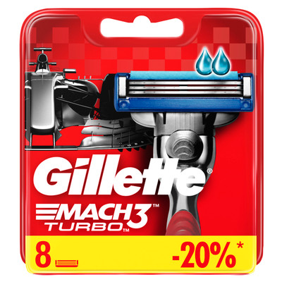 Кассеты для бритья Gillette Mach3 Turbo, 8шт