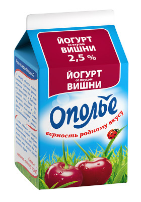 Йогурт питьевой Ополье со вкусом вишни 2.5%, 500мл