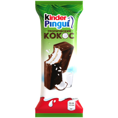 Пирожное Kinder Pingui Тропический кокос бисквитное, 30г