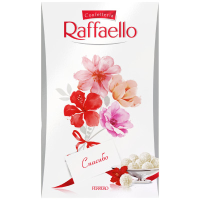 Конфеты Raffaello с цельным миндалём в кокосовой обсыпке в ассортименте, 70г