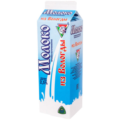 Молоко Из Вологды пастеризованное 2.5%, 950мл
