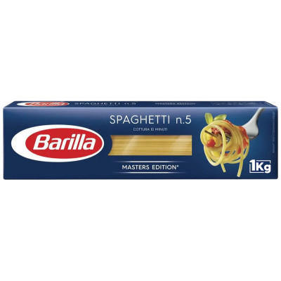 Спагетти Barilla №5 из твёрдых сортов пшеницы группа А высший сорт, 1кг
