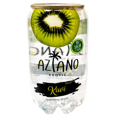 Напиток Aziano со вкусом Киви безалкогольный слабогазированный, 350мл