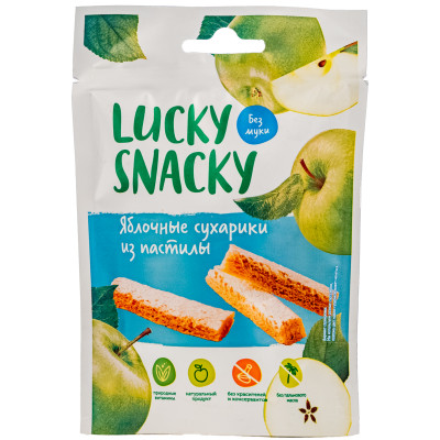 Изделие пастильное Lucky Snacky Яблочные сухарики, 25г