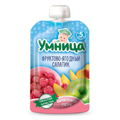 Пюре Умница Фруктово-ягодный салатик с 5 месяцев, 100г