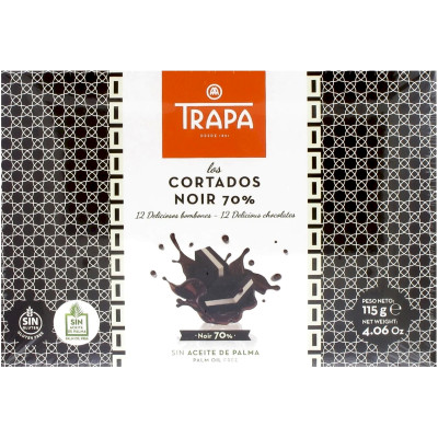 Набор конфет Trapa Cortados-Noir шоколадных с подсластителем, 115г