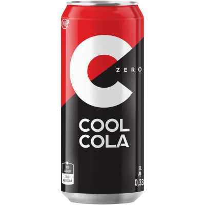 Напиток безалкогольный Cool Cola Zero сильногазированный, 330мл