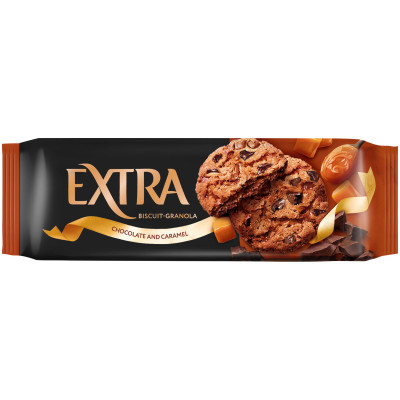 Печенье-гранола Extra сдобное с шоколадом и карамелью, 150г