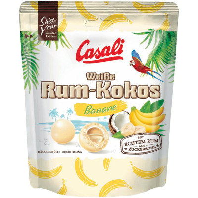 Конфеты Casali Ром-Кокос банан белый шоколад, 175г