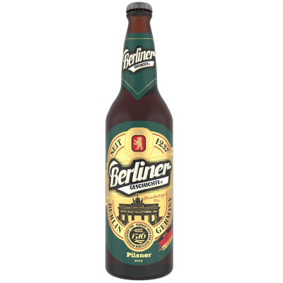 Пиво Berliner Geschichte Pilsner светлое пастеризованное фильтрованное солодовое 4.8%, 500мл