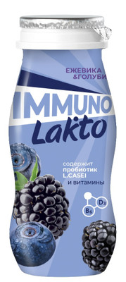 Продукт кисломолочный Immuno Lakto для детей с витаминами В6 и D3 ежевика-голубика 2.5%, 100г