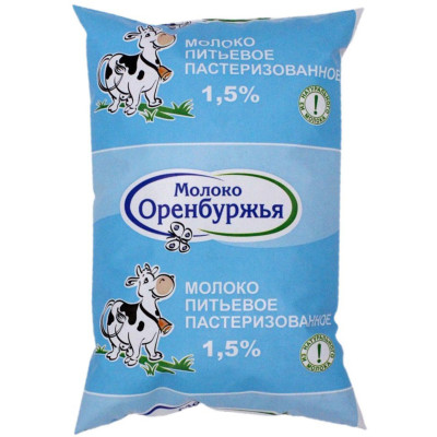 Молоко Молоко Оренбуржья пастеризованное 1.5%, 900мл