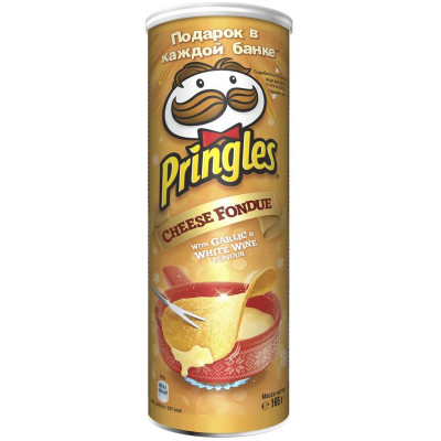 Чипсы Pringles картофельные Сырный фондю с чесноком и белым вином, 70г