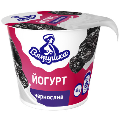Йогурт Вятушка чернослив с сахаром 4%, 125г