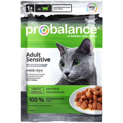 Корм Probalance для кошек с чувствительным пищеварением влажный, 85г