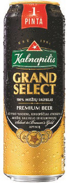 Пиво Kalnapilis Гранд селект светлое 5.4%, 568мл
