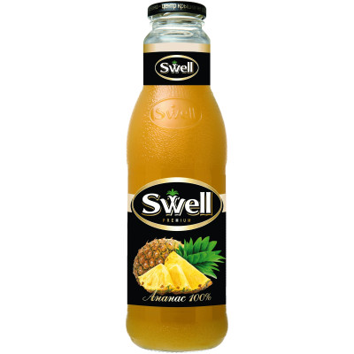 Сок Swell ананасовый с мякотью восстановленный стерилизованный, 750мл